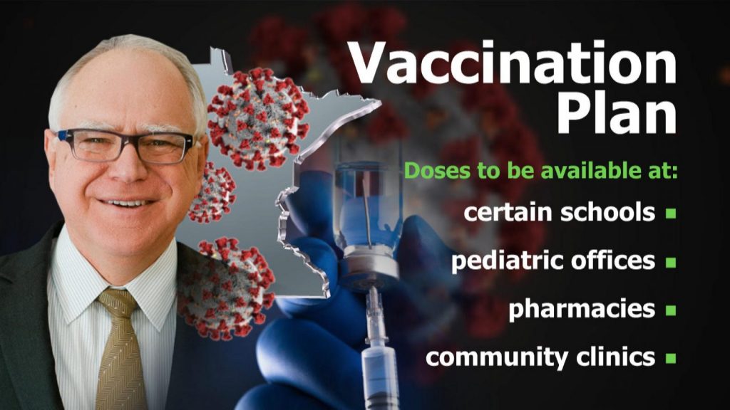Kids vaccine Governor Walz vaccination plan