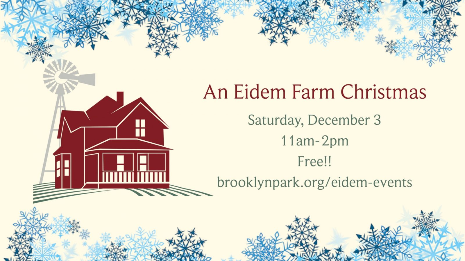 An Eidem Farm Christmas date and time