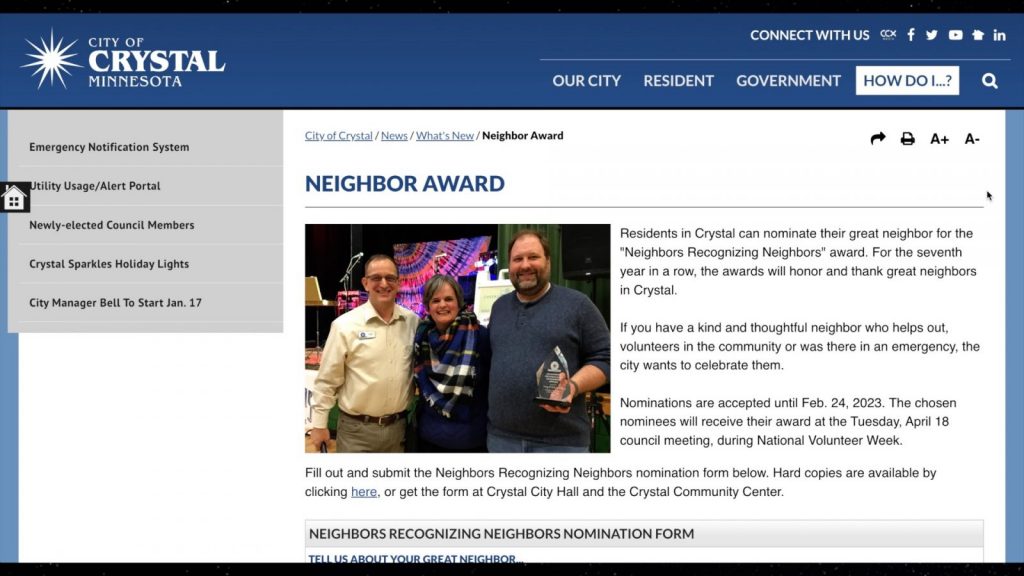 Crystal Neighbor Awards