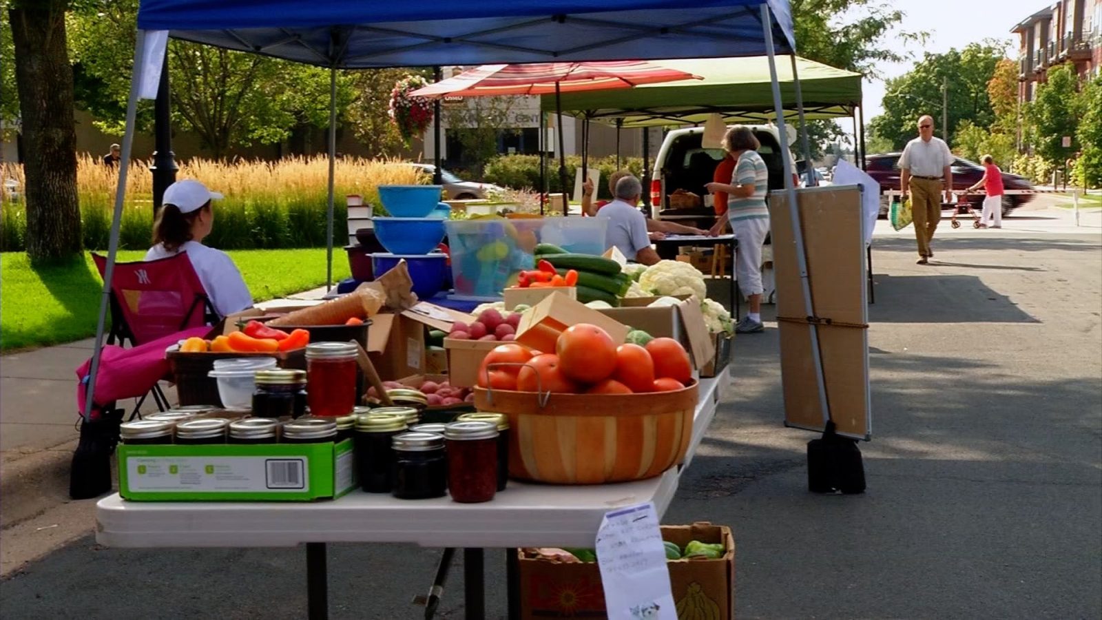 vendor booths at the Osseo Farmers Market