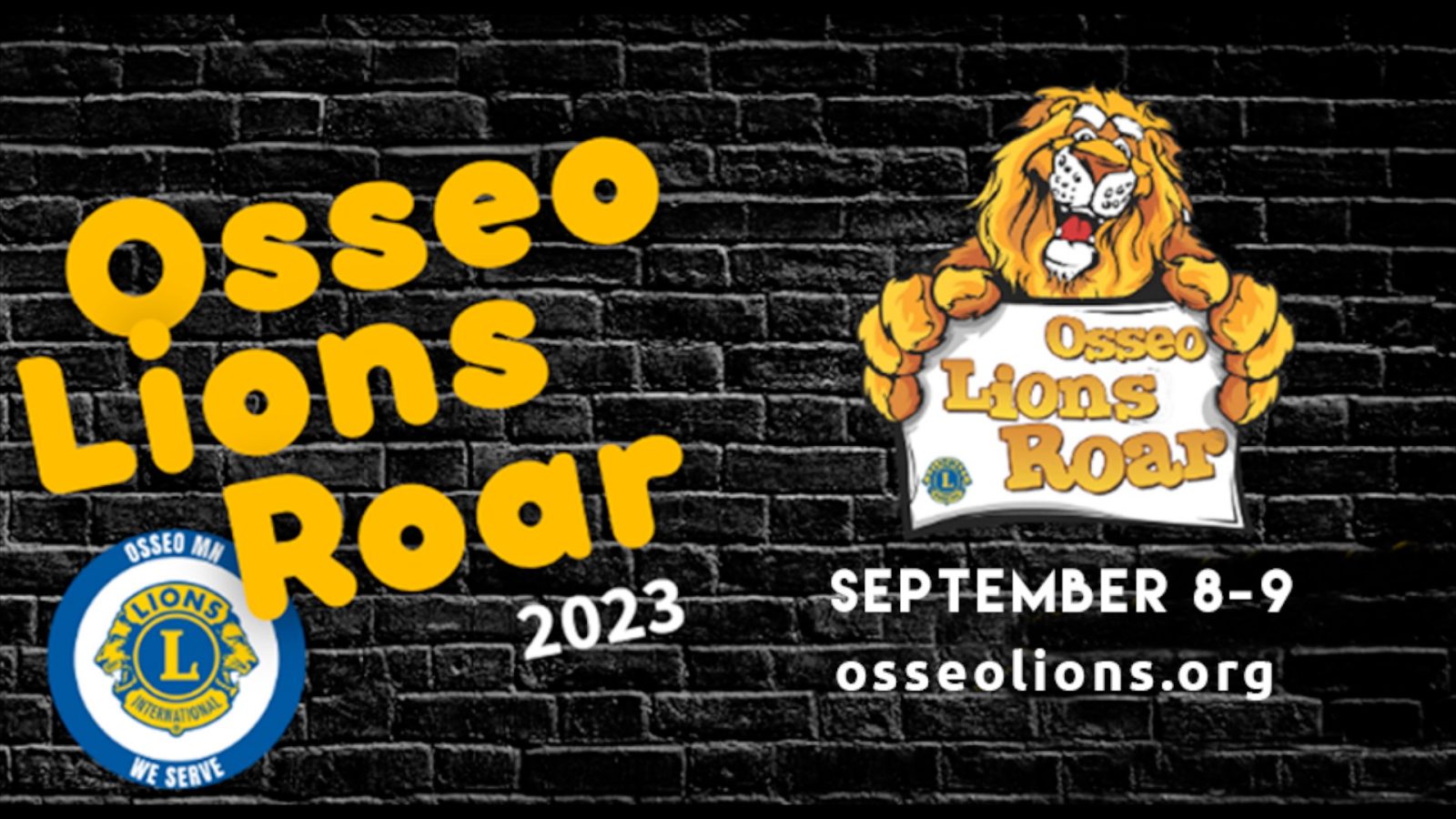 Osseo Lions Roar logo and dates