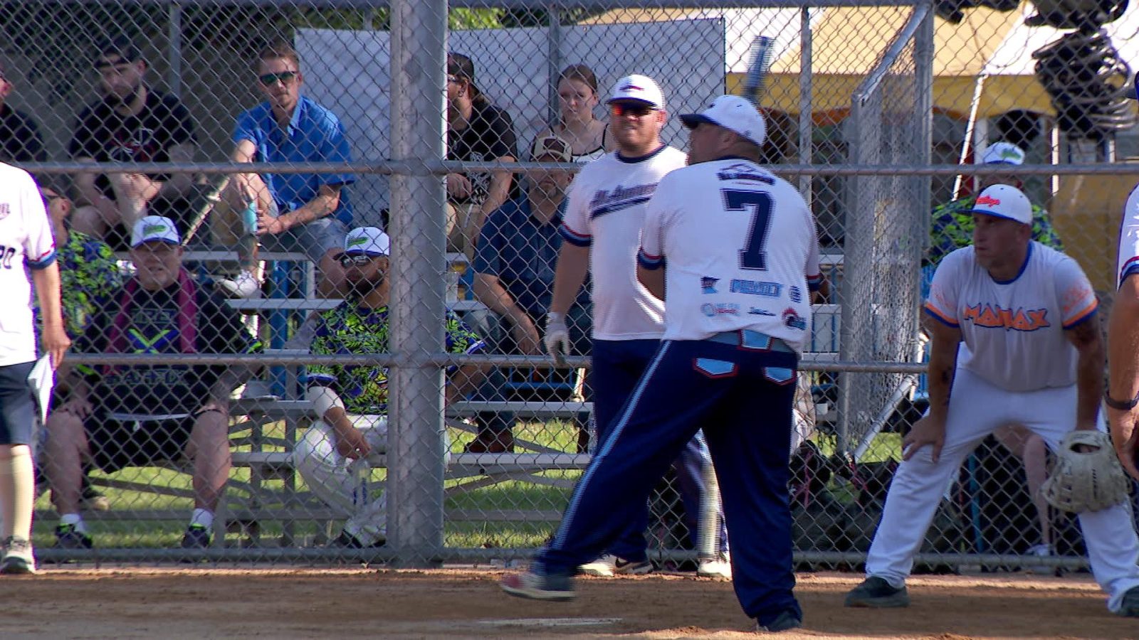 Game action from the Crystal Frolics men's softball tournament