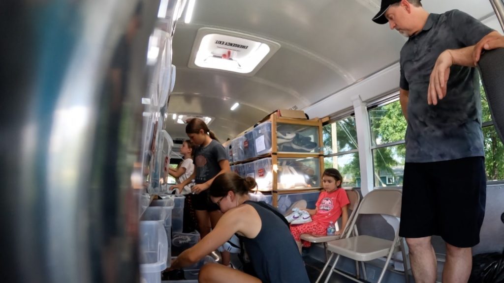 Bus converted into a shoe store