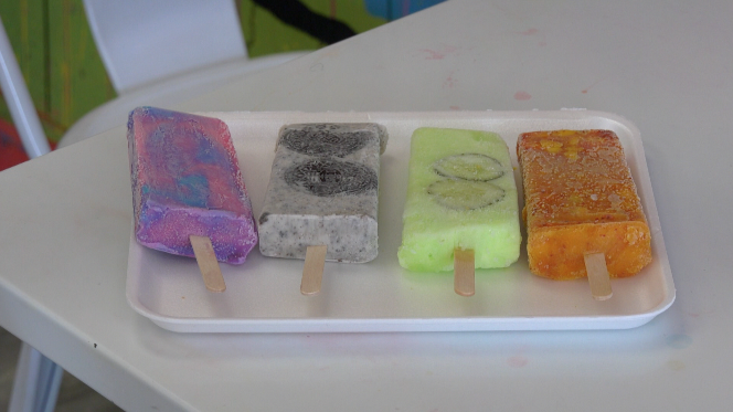 popsicles on a plate