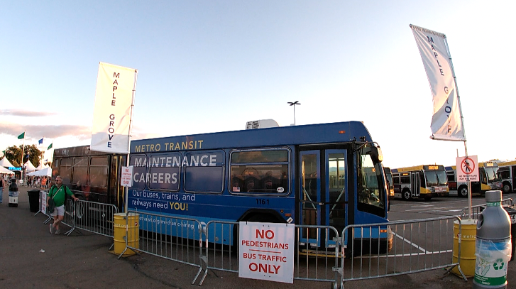 A Maple Grove bus at the Minnesota State Fair.