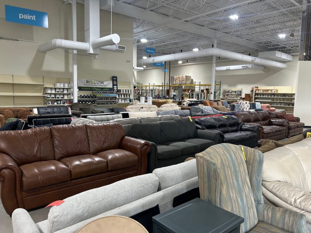 furniture inside the brooklyn park habitat for humanity restore