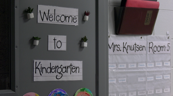 welcome to kindergarten sign at fernbrook elementary school