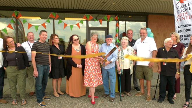 ribbon cutting of new maple grove arts center