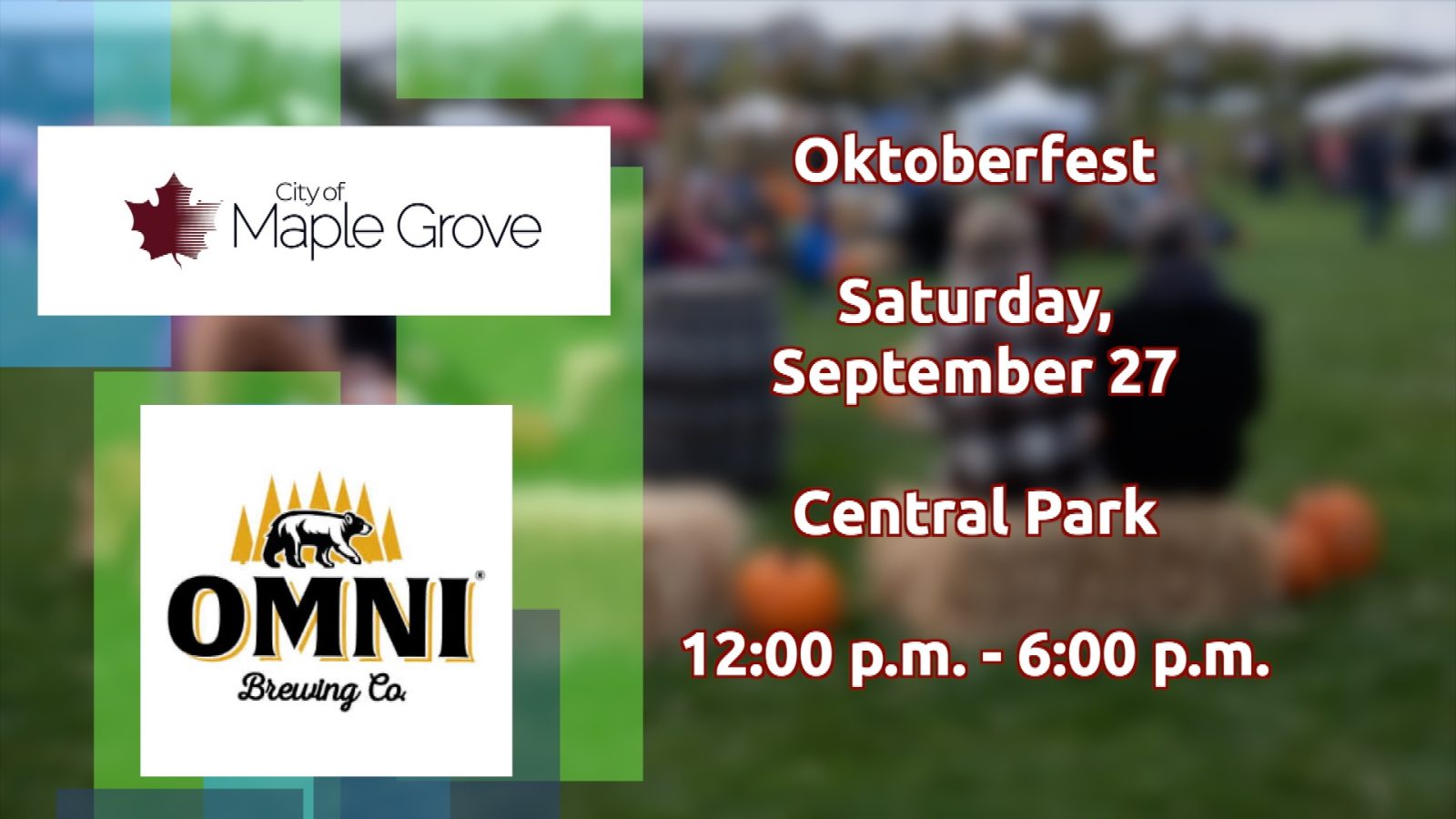 graphic listing information for Maple Grove's upcoming Oktoberfest