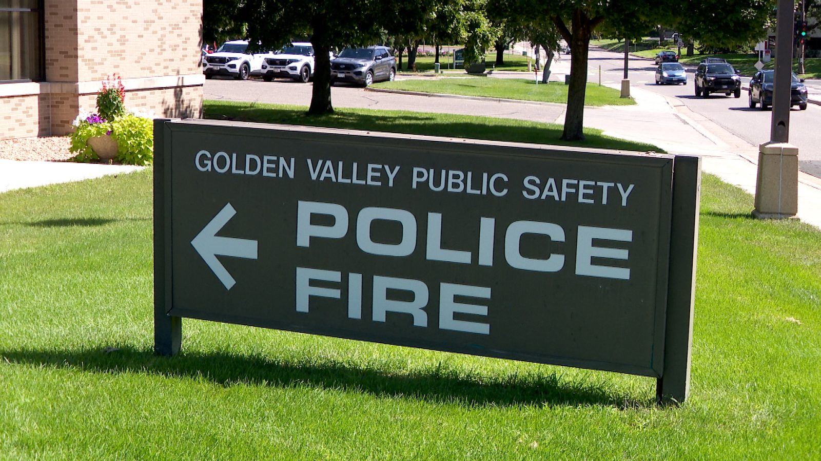 sign for Golden Valley's Police and Fire departments currently