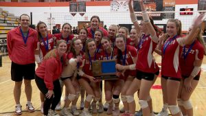 Benilde-St. Margaret's Team Photo with Section 6AAA trophy after winning the section title on October 29, 2025