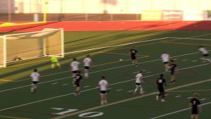 Maple Grove boys soccer game action versus Irondale  October 7, 2025