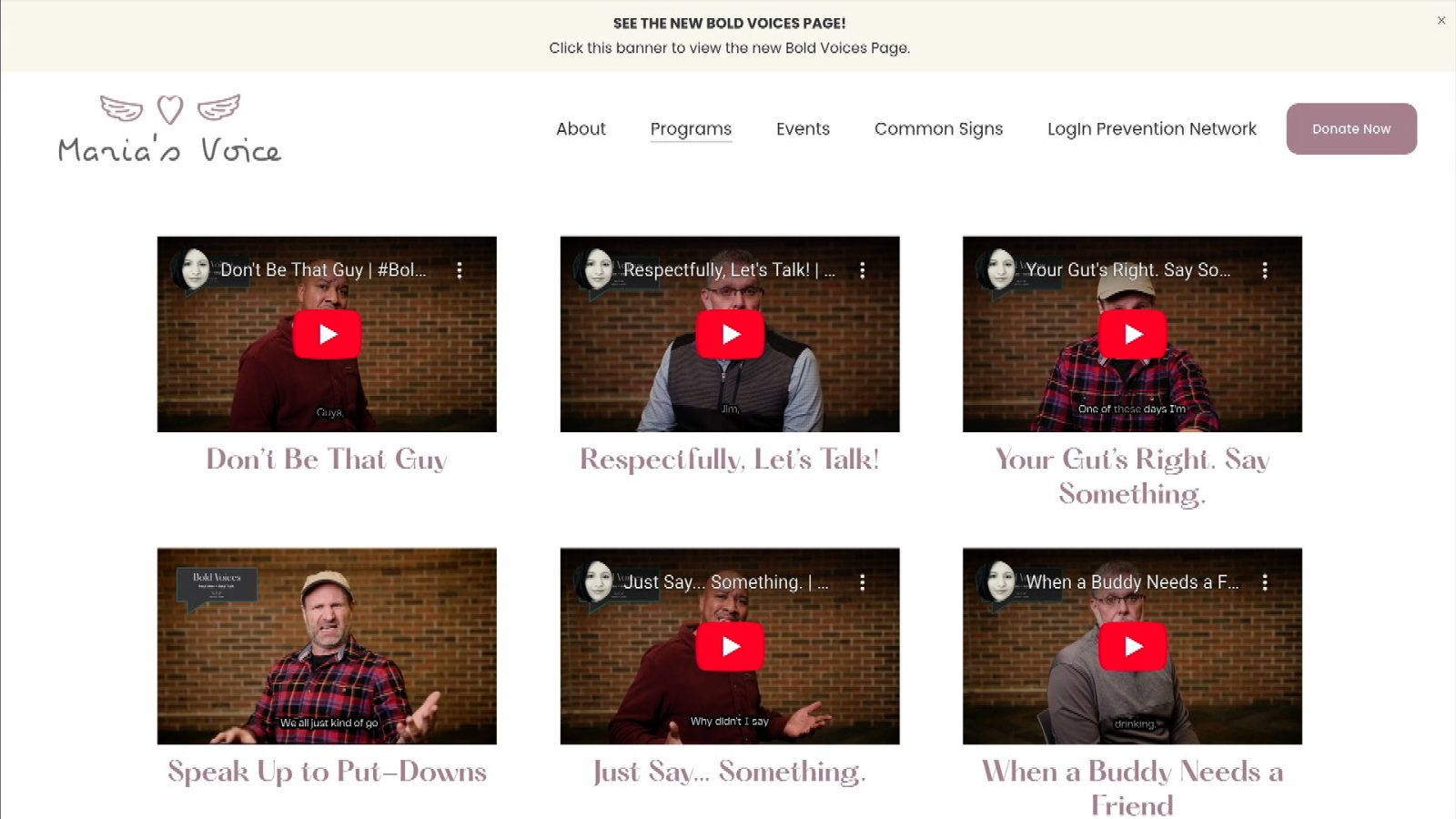 Maria's Voice Bold Voices videos