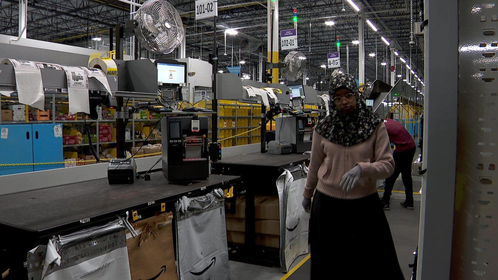 worker in an Amazon facility