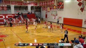 Game action between Benilde-St. Margaret's and Delano in girls basketball on November 25, 2025