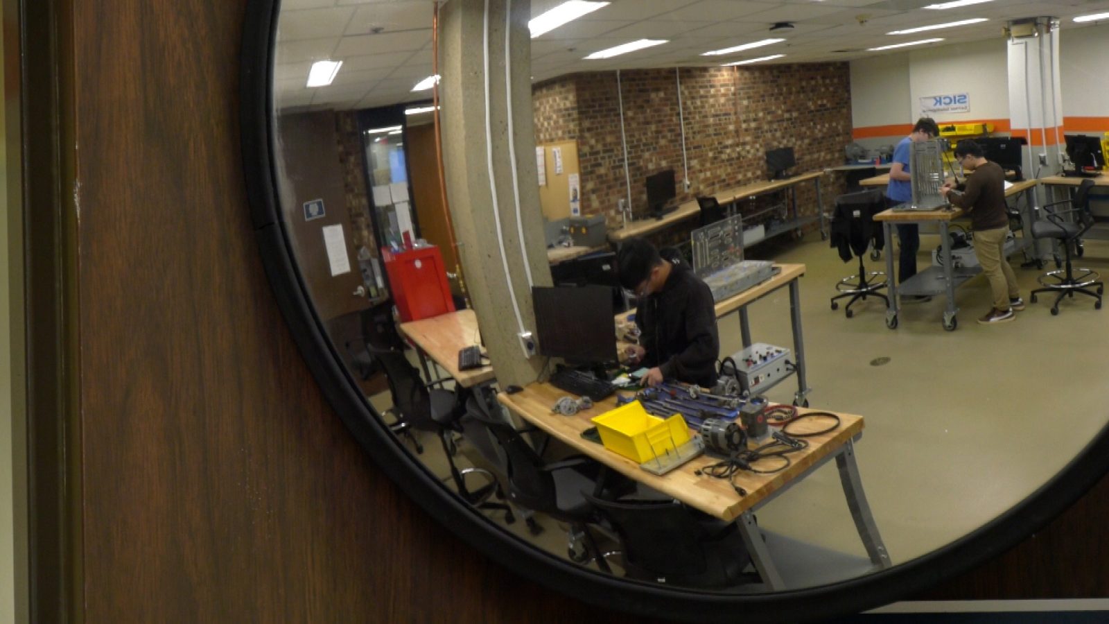 fish-eye view of an HTC robotic classroom
