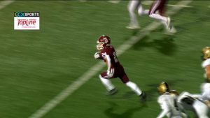 James Engle of Maple Grove Football scores one of his four touchdowns versus East Ridge on October 31, 2025