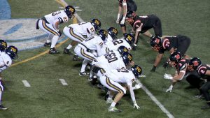 Game action from Totino-Grace versus Marshall state football on November 6, 2025