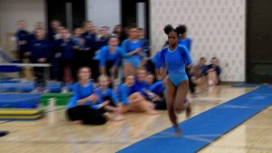 Hopkins gymnast NyahSimone Britt competes during the 2024-25 season.