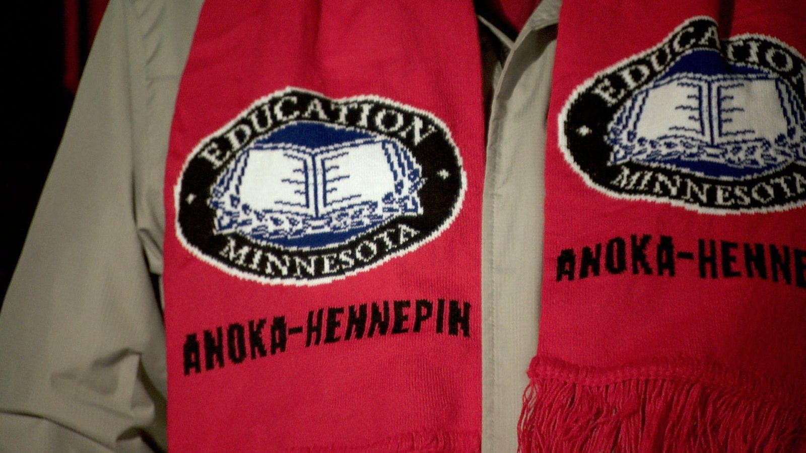 an Anoka-Hennepin Education Minnesota scarf