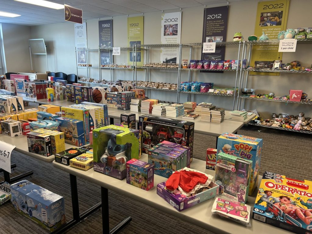 toys arranged on tables at CEAP in Brooklyn Center