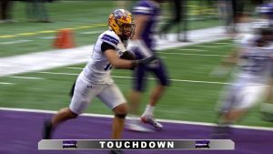 The North All-Stars celebrate a touchdown in their win over the South in the annual Minnesota High School All-Star football game on December 13, 2025