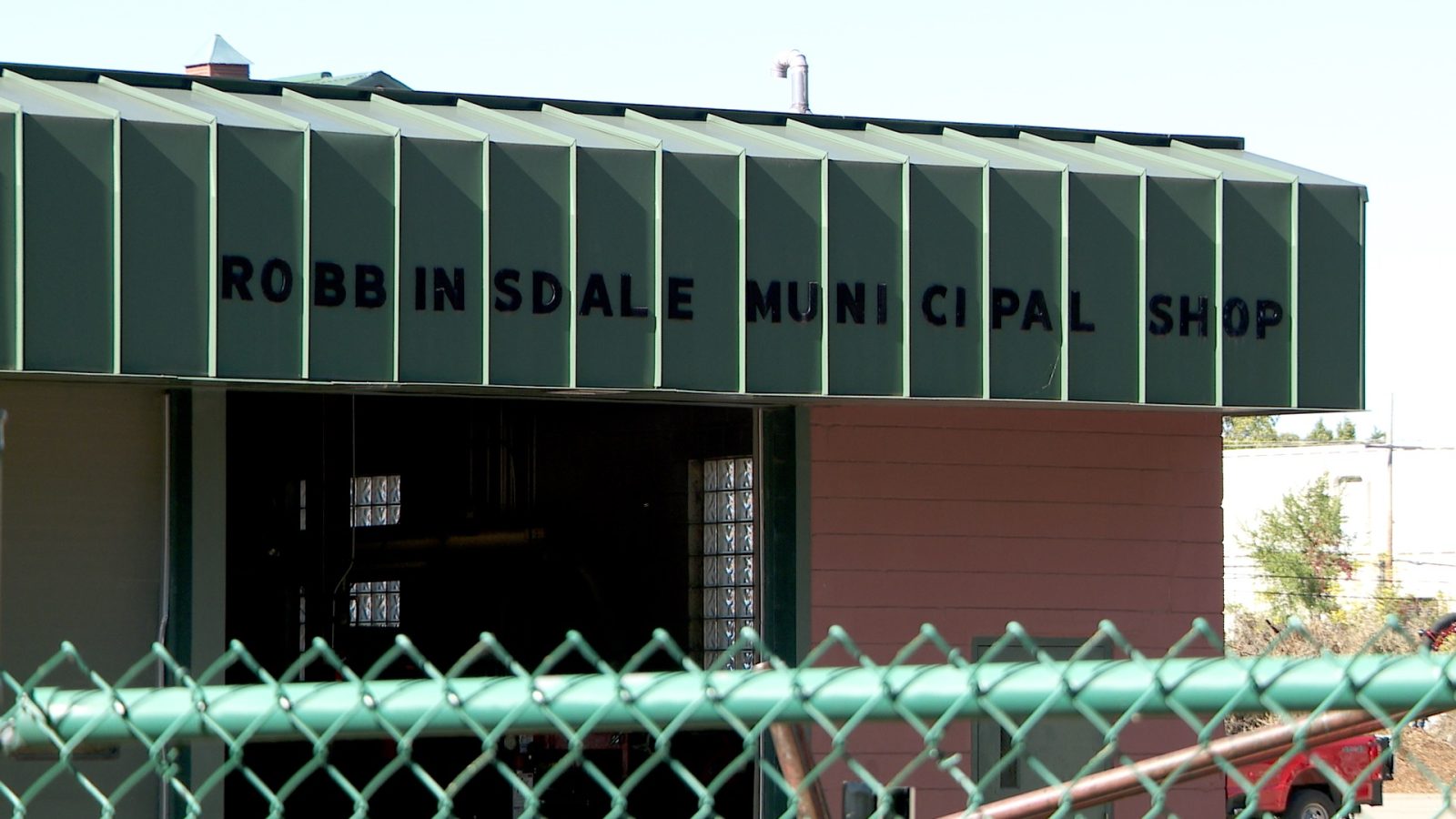 exterior awning of a public works facility in Robbinsdale
