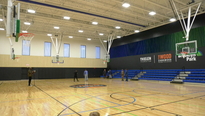 interior shot of a basketball court in Brooklyn Park