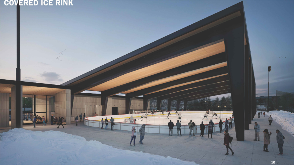 Rendering of a covered hockey rink 