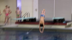 Pengzu Lor, Champlin Park diver, competes at state