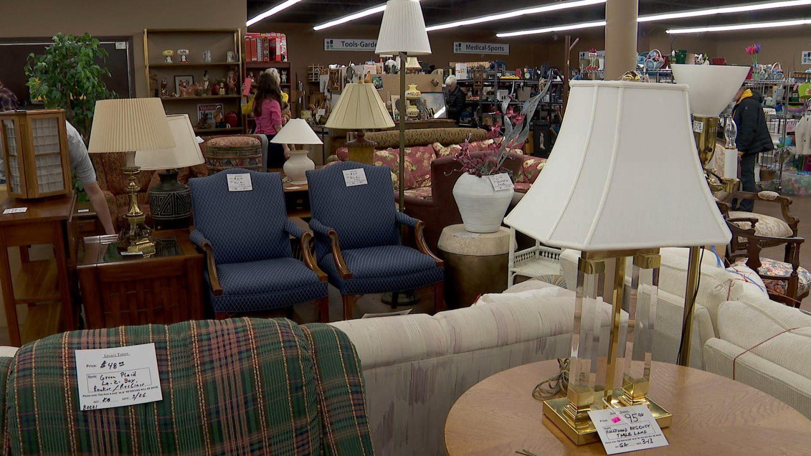 furniture for sale at a thrift store