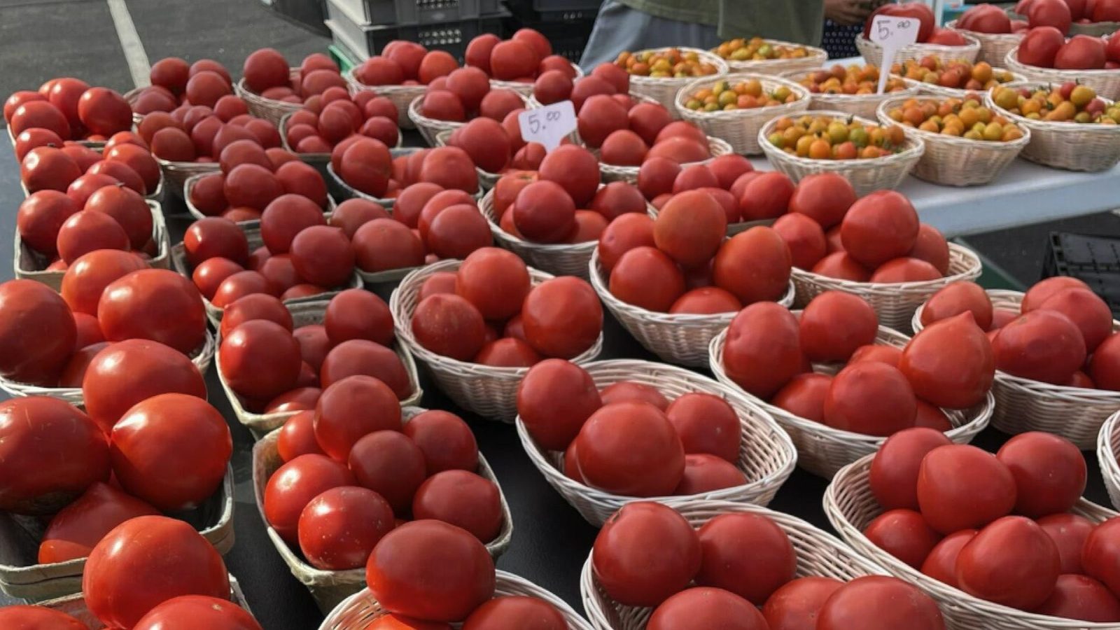 buckets of fresh produce