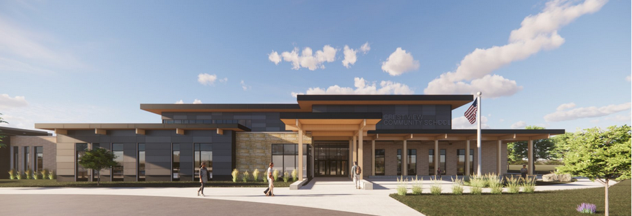 rendering of osseo area school community learning center in brooklyn park