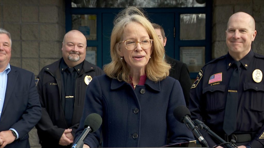 U.S. Rep. Kelly Morrison at press conference announcing funding for PUPS.