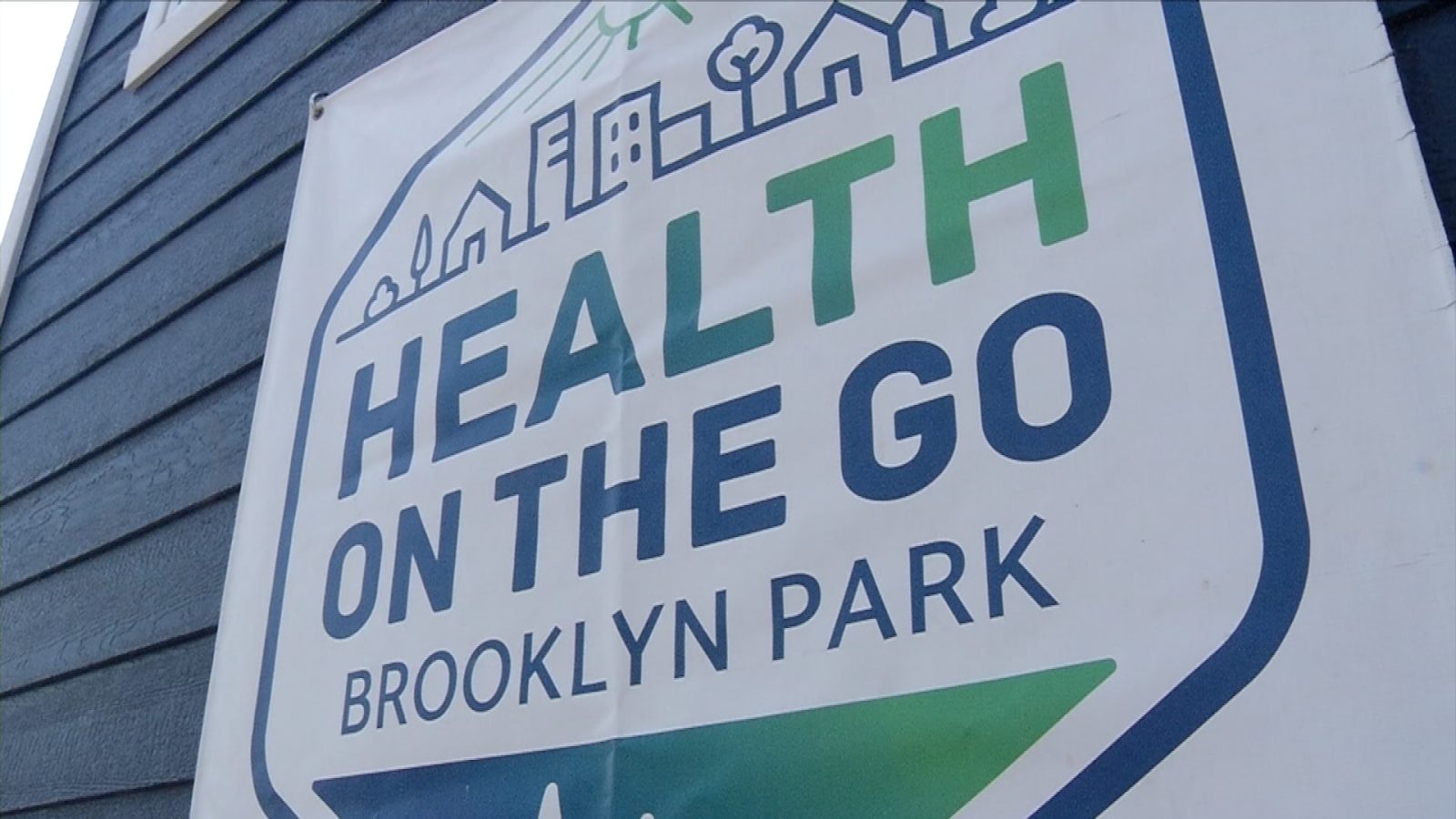 banner advertising Brooklyn Park's Health on the Go trailer