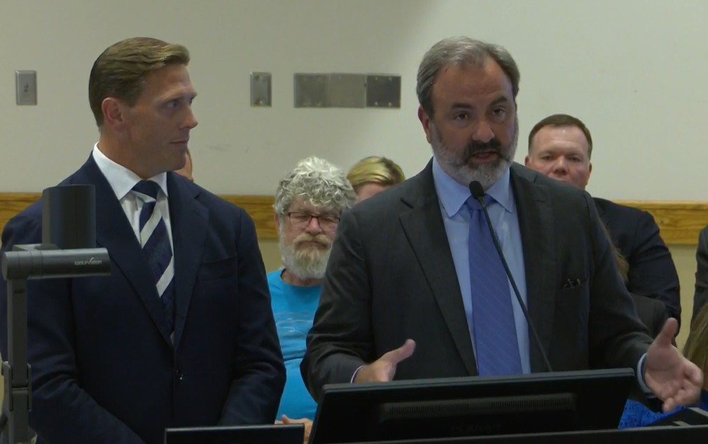 Sanford Health CEO Bill Gassen (left) and North Memorial Health CEO Trevor Sawallish