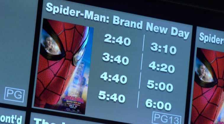 a list of showtimes for Spider-Man: Brand New Day at Emagine Willow Creek in Plymouth